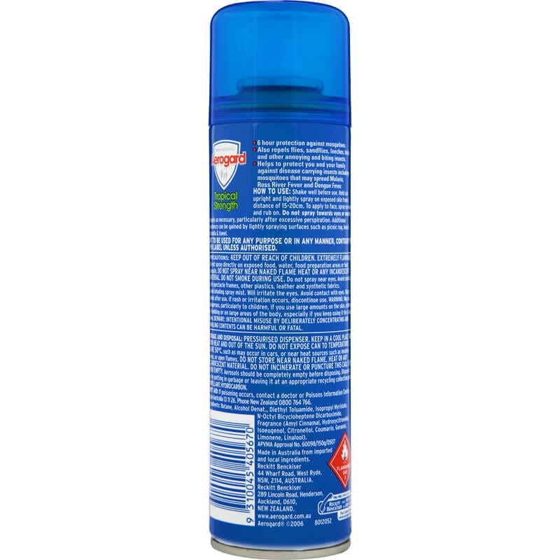 Aerogard Aerogard Tropical Strength Insect Repellent Aerosol Spray 150g 11000047