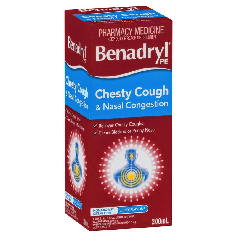 Benadryl PE Chesty Cough Nasal Congestion Liquid 200ml – Life
