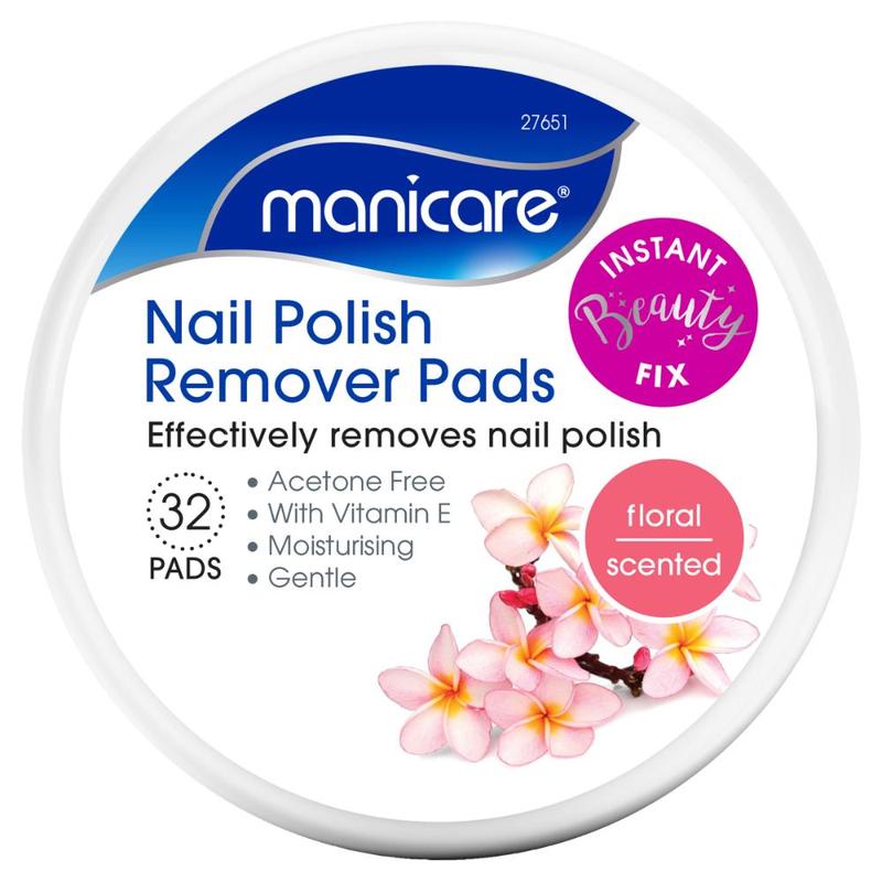 Manicare Nail Polish Remover Pads Floral 32pk