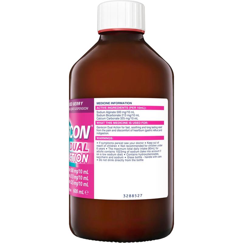 Gaviscon Dual Action Liquid Mixed Berry 600ml