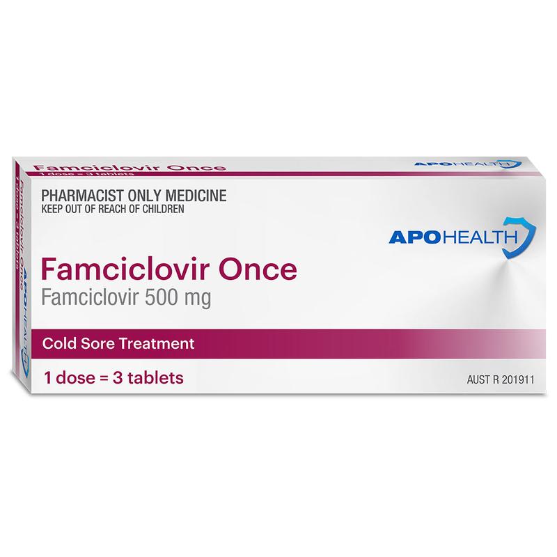 APOHEALTH Famciclovir Once 500mg Tablets 3s (Pharmacist Only Medicine)