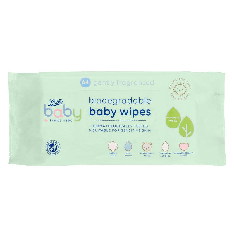 Boots Boots Baby Biodegradable Wipes Fragranced 64pk 20029112