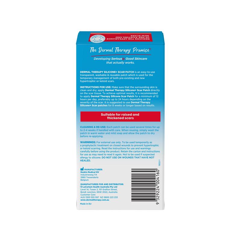 Dermal Therapy Silicone + Scar Patch 7cmx3cm 2pk
