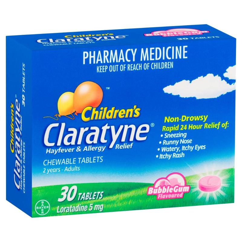 Claratyne Childrens Bubblegum Tab 5mg 30s