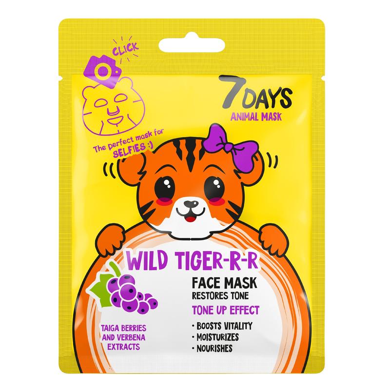 7Days Animal Face Mask Wild Tiger 28g