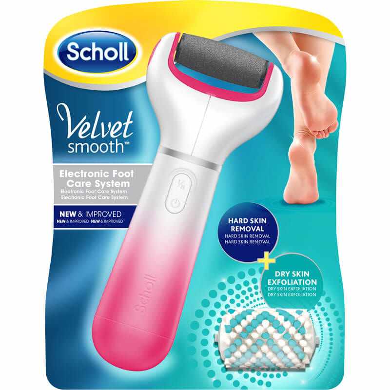 Scholl Velvet Smooth Electronic Foot File Pink with Exfoliating