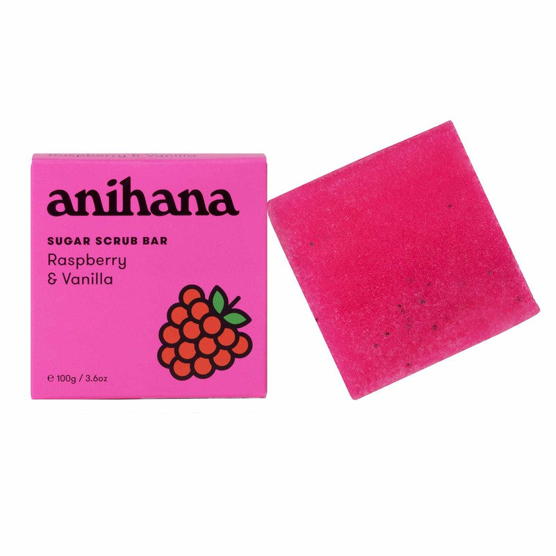 Anihana anihana Sugar Scrub Bar Raspberry & Vanilla 100g 20013201