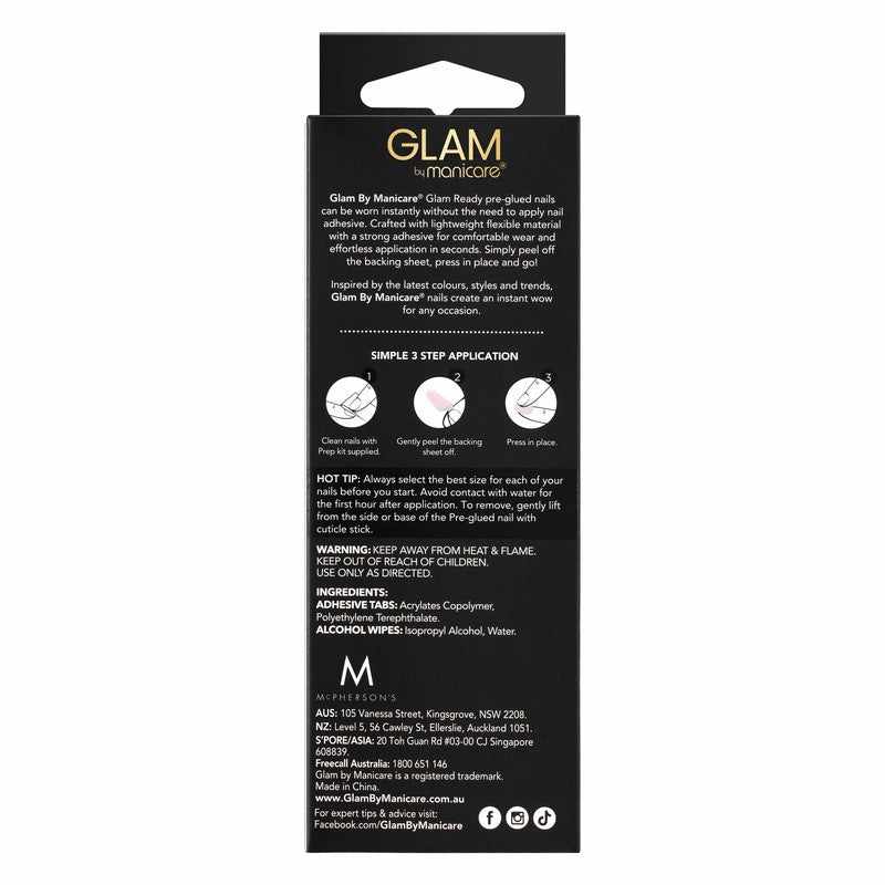 Glam by Manicare Glam Ready Pre-Glued Nails Ballet on Point 30pcs