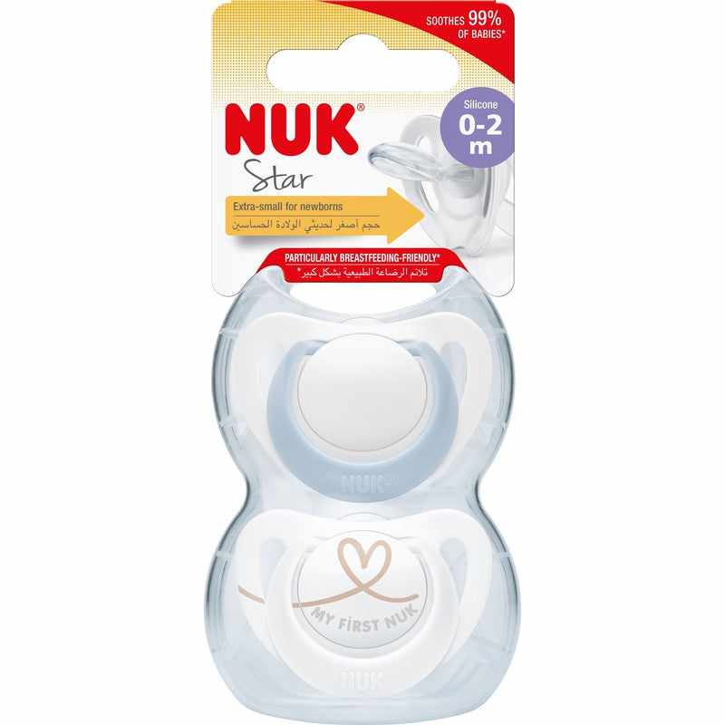 Nuk Star Silicone Soother 0-2 Months Assorted 2pk – Life Pharmacy