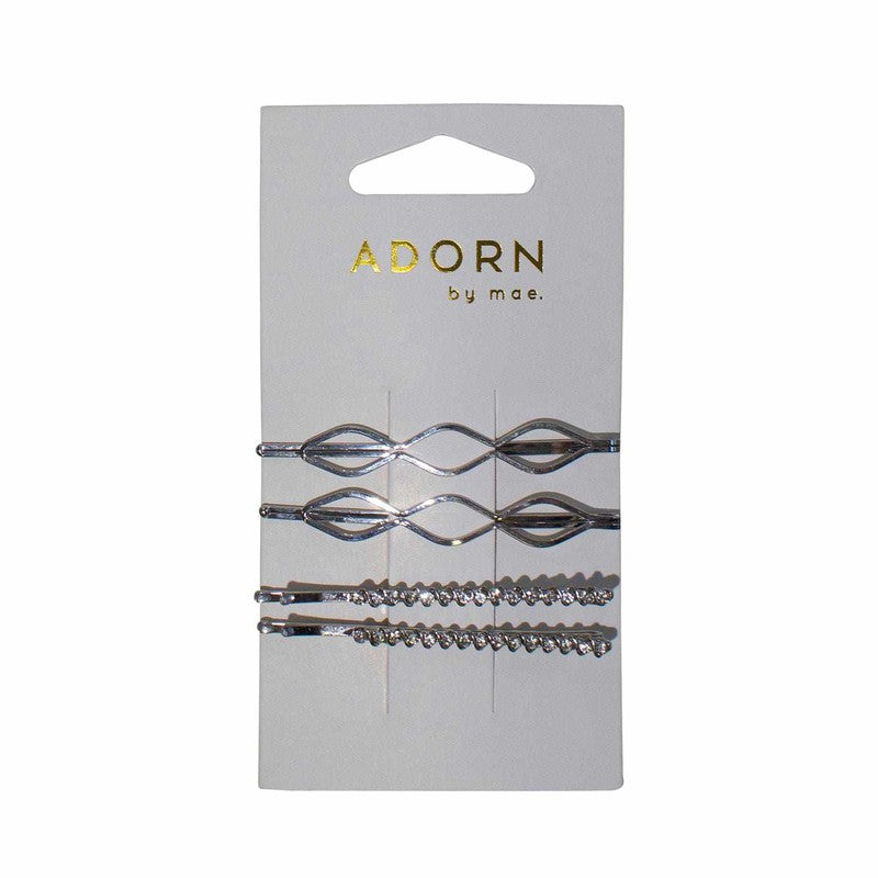 Adorn by Mae Adorn by Mae Slides Silver 4pk 20025279