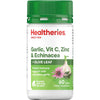Healtheries Garlic Vitamin C Zinc & Echinacea +Olive Leaf Tabs 60s