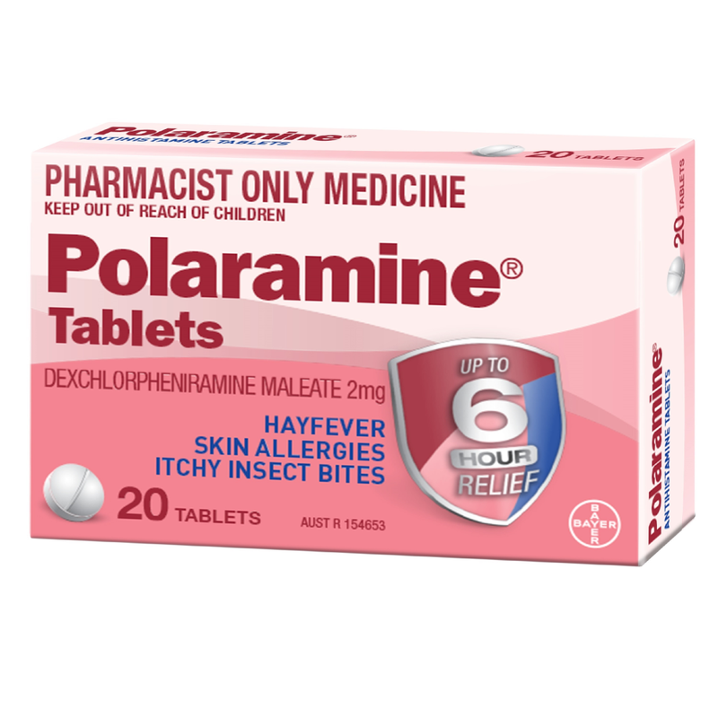 Polaramine Tablets 2mg 40s (PHARMACIST ONLY MEDICINE)