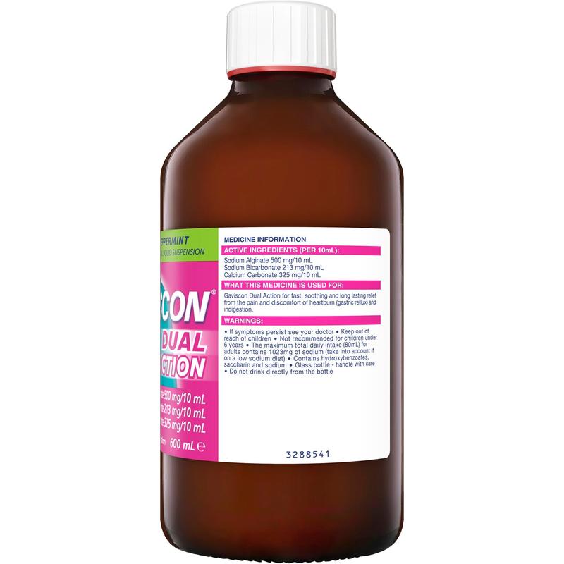 Gaviscon Dual Action Peppermint Liquid 600ml