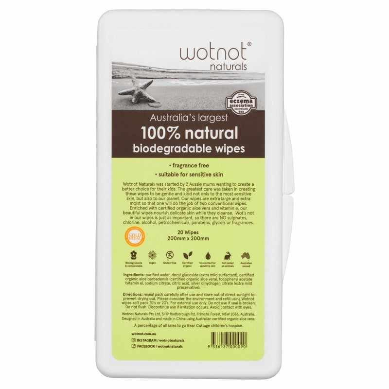 Wotnot Wotnot 100% Natural Travel Wipes Hard Case 20pk 11273452
