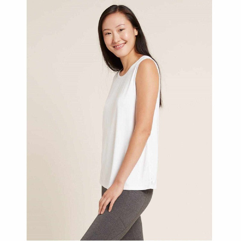 Boody Boody Active Womens Muscle Tank Top  L White 20019576