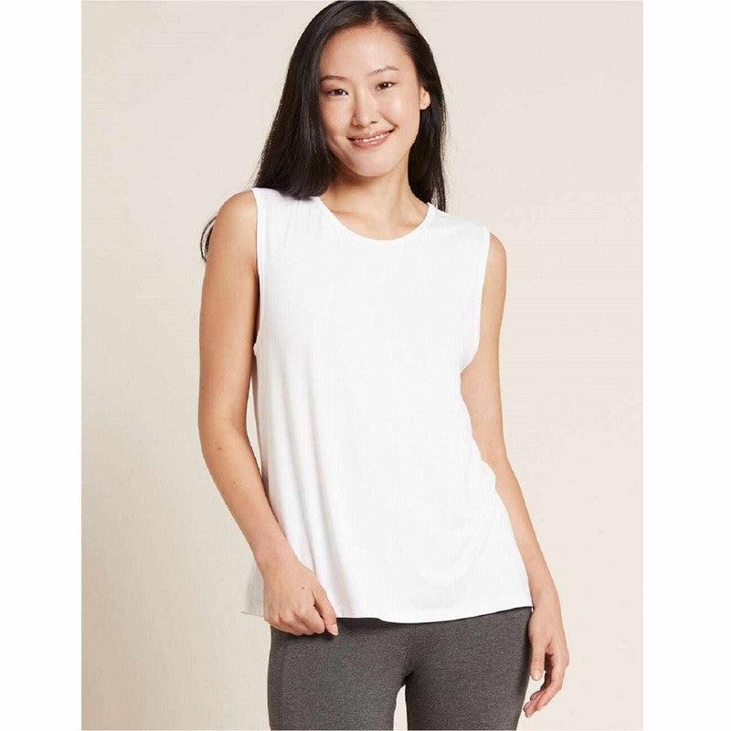 Boody Boody Active Womens Muscle Tank Top  S White 20019578