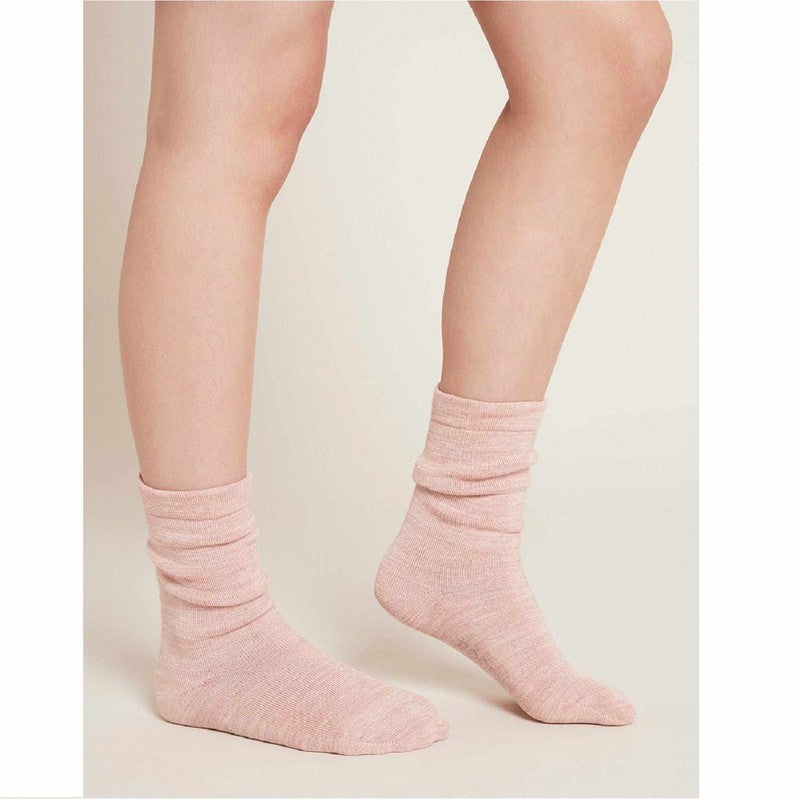 Boody Boody Women's Chunky Bed Socks 2.0 Dusty Pink Marl 20022169