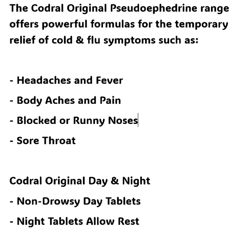 Codral Day & Night NZ PSE C3 24pk - PHARMACIST ONLY MEDICINE
