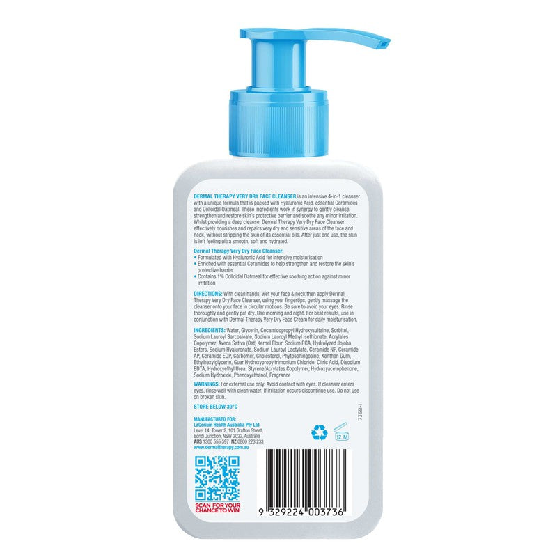Dermal Therapy Dermal Therapy Very Dry Face Cleanser 175ml 20028782