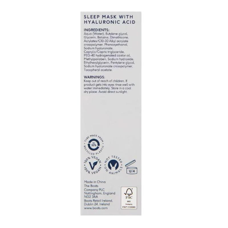 Boots Mens Everyday Skin with Hyaluronic Acid Sleep Mask 30ml
