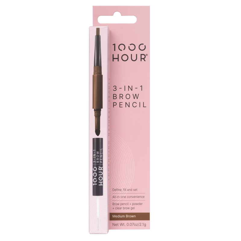 1000 Hour 3 in 1 Brow Pencil Medium Brown 1ea