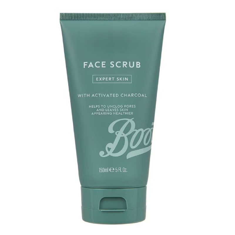 Boots Mens Expert Skin Face Scrub with Activated Charcoal 150ml