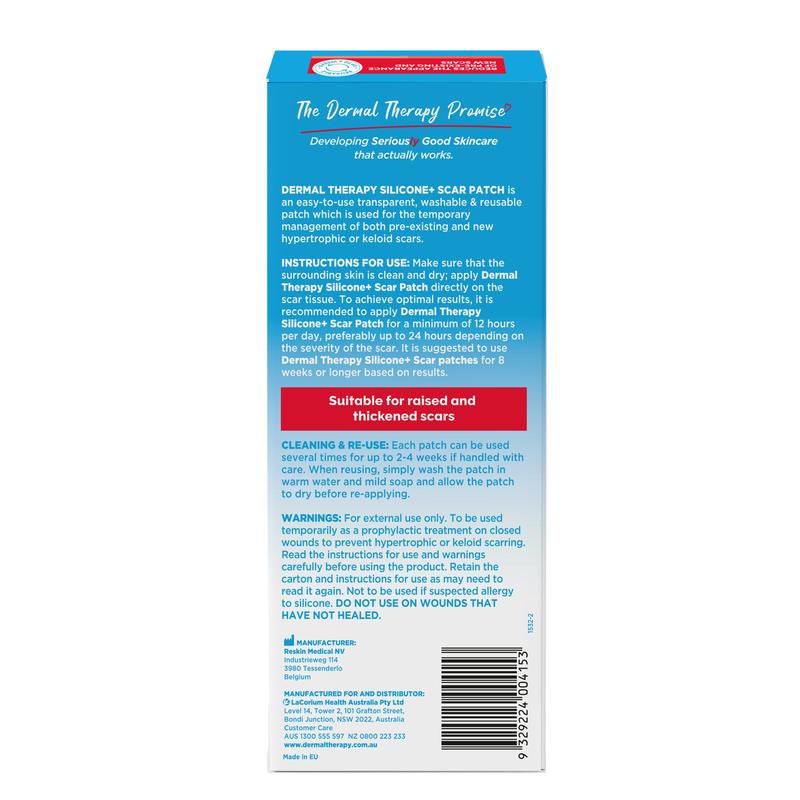 Dermal Therapy Silicone+Scar Patch 12cmx3cm 2pk