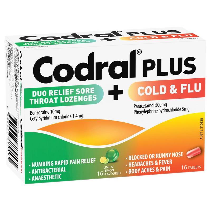 Codral Plus C&F + Sore Throat Loz 16pk