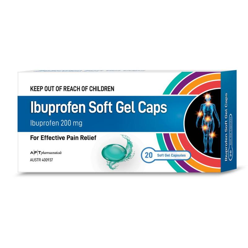 AFT Ibuprofen Soft Gel Capsules 200mg 20s
