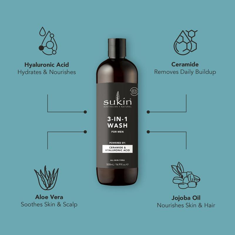 Sukin Men's 3 In 1 Wash 500ml