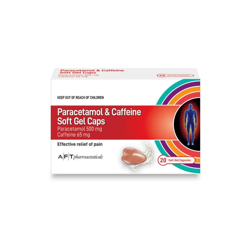 AFT Paracetamol + Caffiene Soft Gel Caps 20s – Life Pharmacy