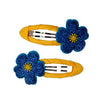 Mini by Mae One Touch Clips Blue Flowers 2pk