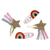 Mini by Mae One Touch Clips Rainbow & Stars 4pk