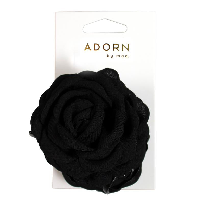 Adorn by Mae Claw Grip Flower Black