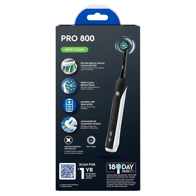 Oral B Pro 800 Clean Cross Action Power Brush Black