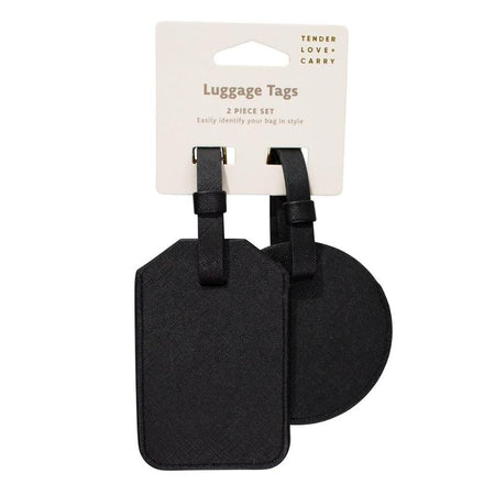 Tender Love + Carry Black Luggage Tag Set 2pcs