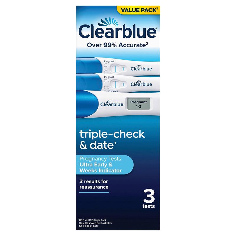 Clearblue Pregnancy Triple Check + Date Test 3pk