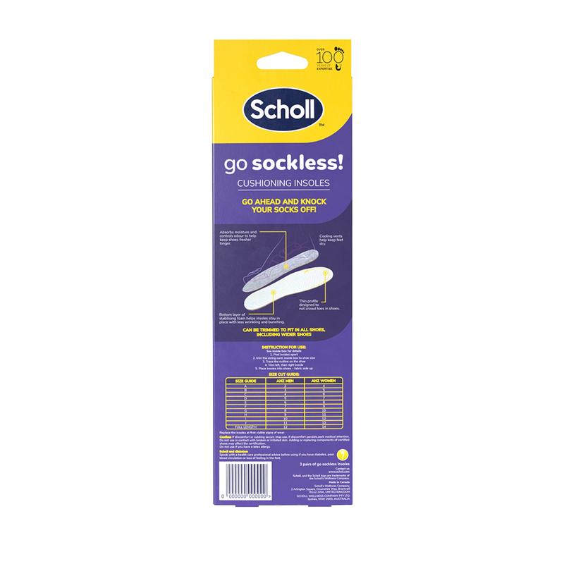 Scholl Go Sockess Cushion Insole 3pr