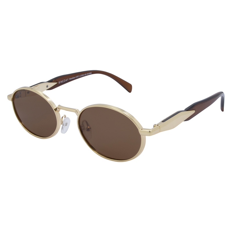 OneDay Brooklyn Polarised Sunglasses Gold Brown