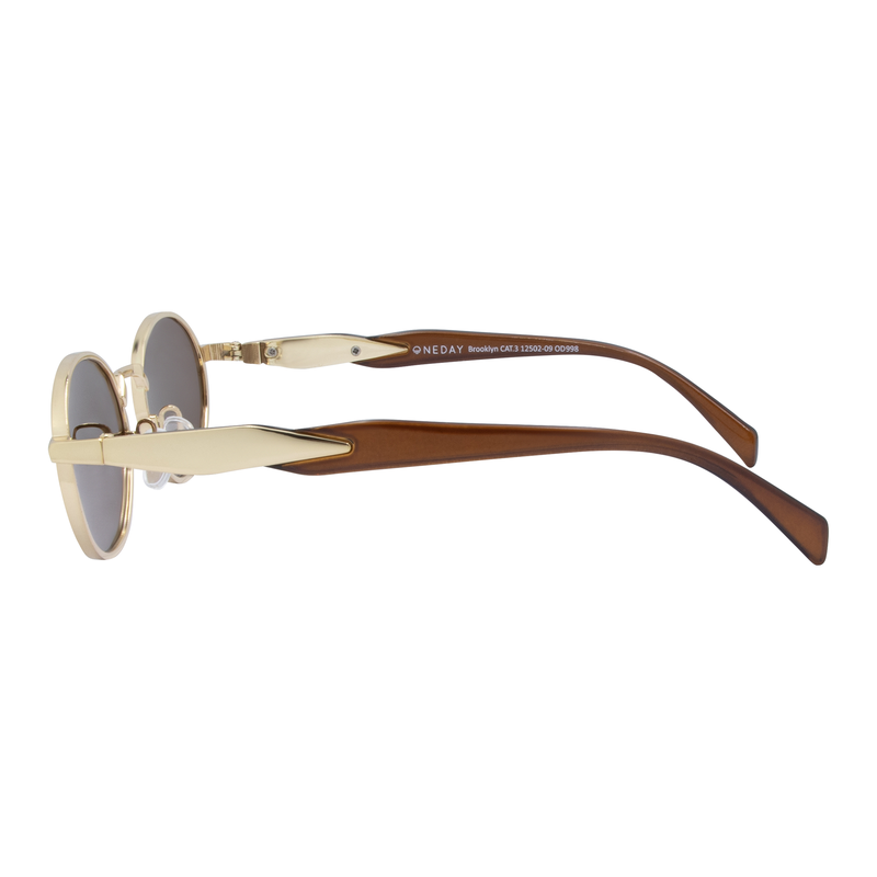 OneDay Brooklyn Polarised Sunglasses Gold Brown