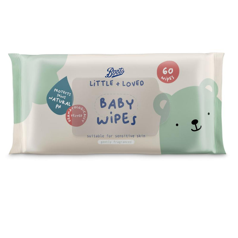 Boots Baby Wipes Gently Fragranced 60pk