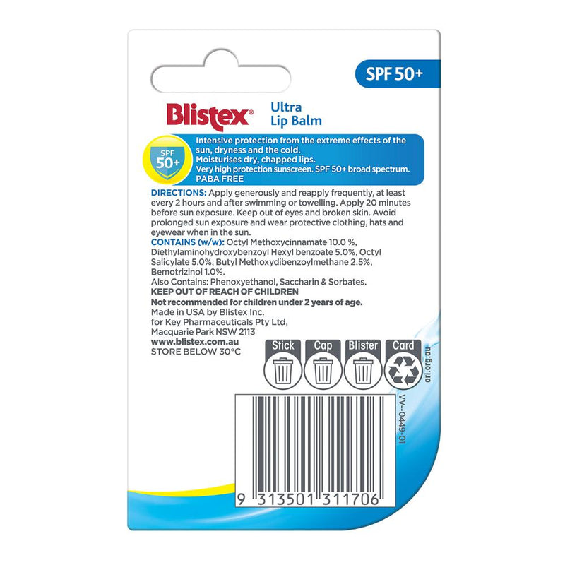 Blistex Ultra Lip Balm SPF50+ 4.25g