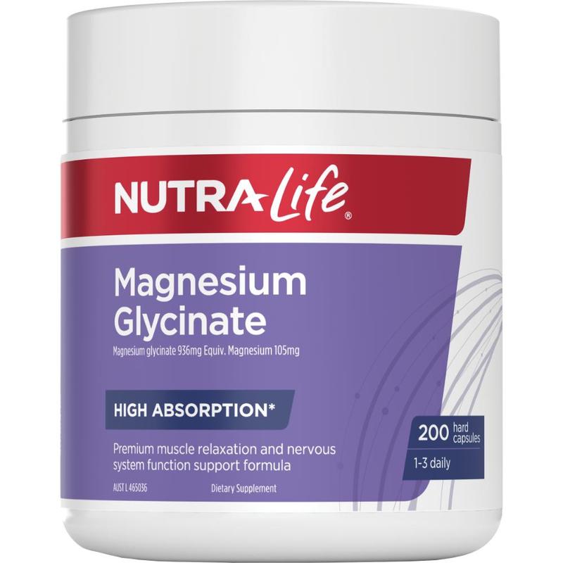 Nutra-Life Magnesium Glycinate Capsules 200s 200s
