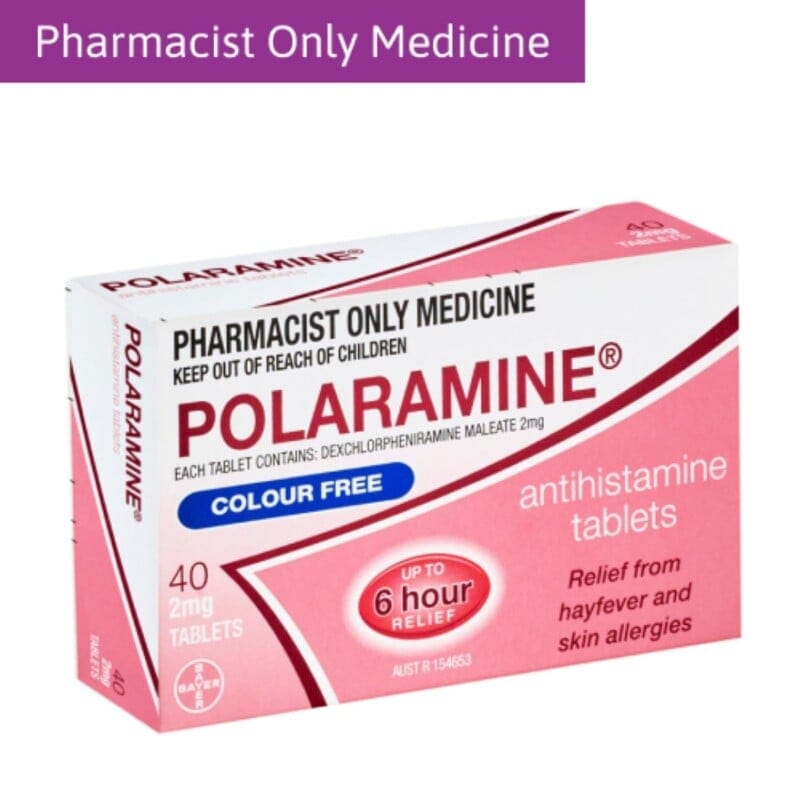 Polaramine Polaramine Tablets 2mg 40s (PHARMACIST ONLY MEDICINE) 11045432