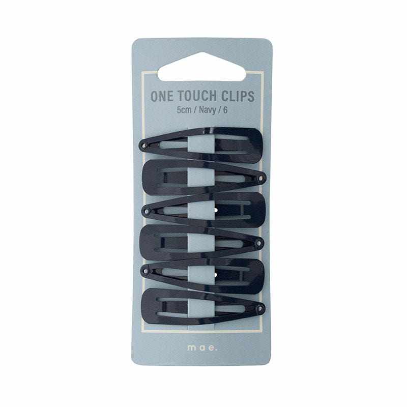 Mae Adorn by Mae One Touch Clips 5cm Navy 6s 11272808