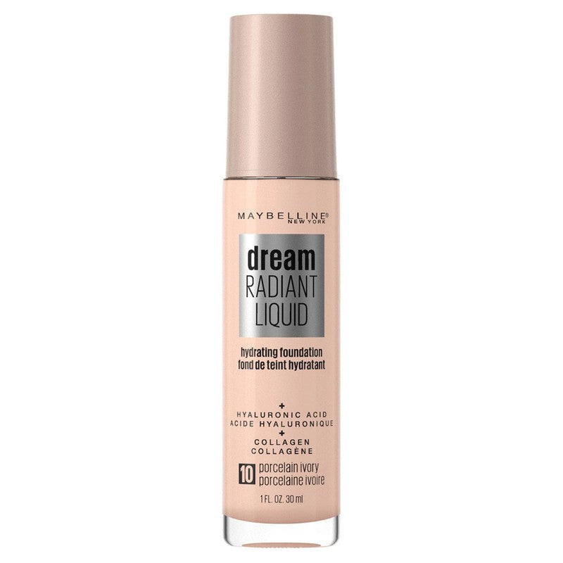 Maybelline DREAM RADIANT Liquid Foundation 10 PORCELAIN IVORY 30ml