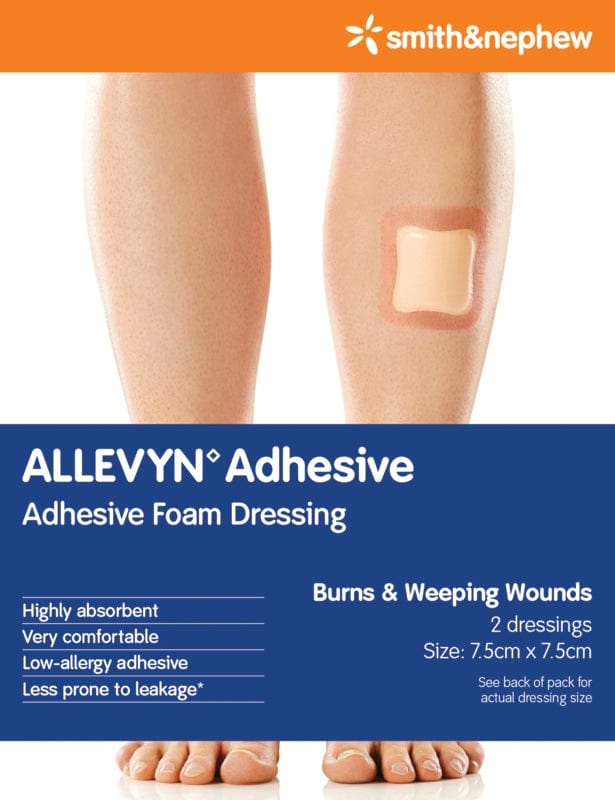 Allevyn Allevyn Adhesive Wound Dressing 7.5x7.5cm 2pk 20007028