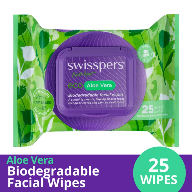 Swisspers Eco Aloe Facial Wipes 25pk