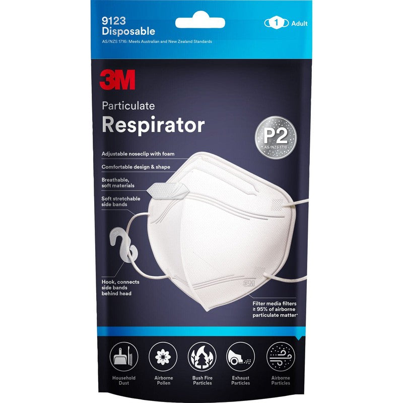3M 3M Face Mask P2 Disposable Particulate Respirator 9123 1pk 20013724