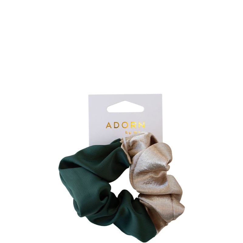 Mae Adorn by Mae Elastic Scrunchie Two Tone Green Gold 20015563